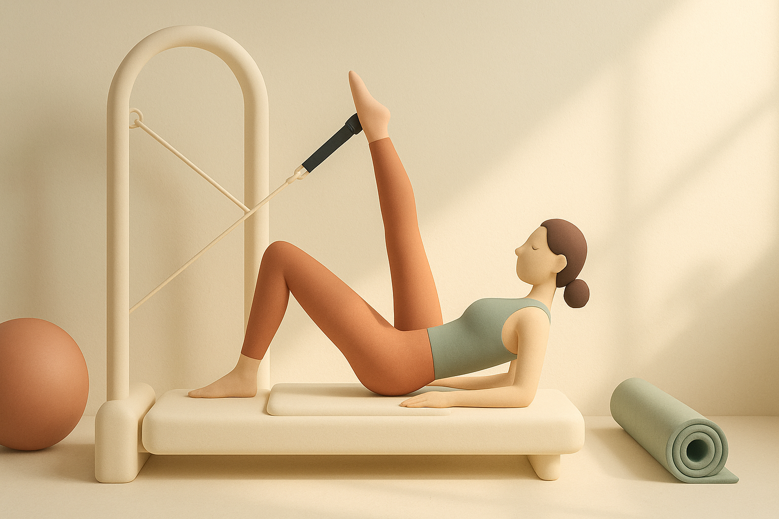 Clase de pilates reformer en estudio cercano a Pozuelo de Alarcón en Aravaca, Madrid, con grupo reducido